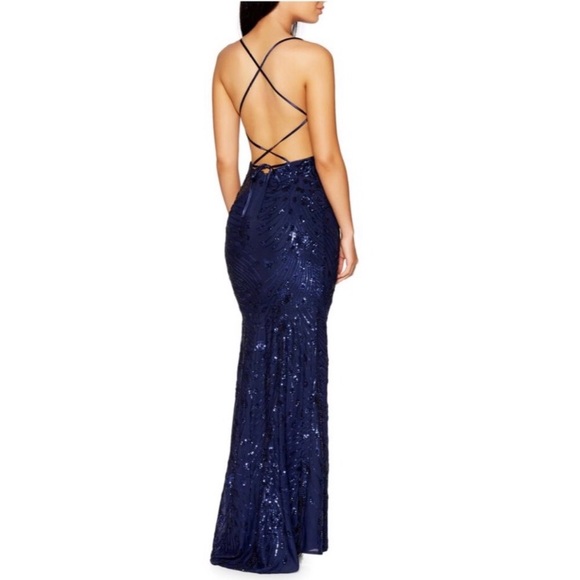 sparkle blue mermaid prom dress - Picture 2 of 5